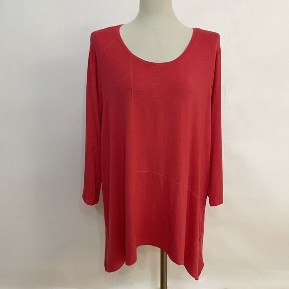 Zenergy by Chico's Women's Top 4 XXL 22 Salmon Pink Scoop Neck - Picture 1 of 11